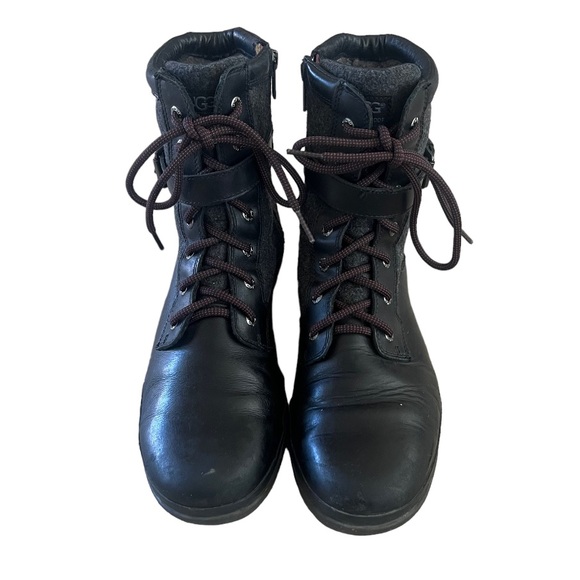 UGG  Kesey Combat Boots Md Calf Round Toe Belted - Picture 2 of 7